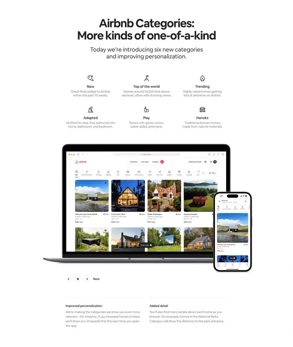 The Airbnb 2022 Winter Release - Landing design inspiration