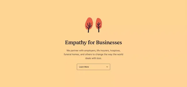 Support for Loss | Empathy - Landing design inspiration