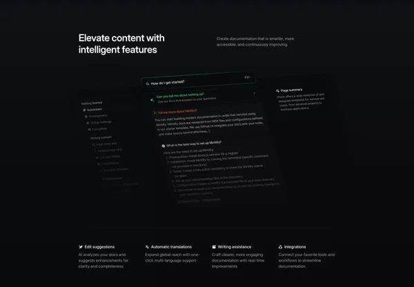 Mintlify — The documentation you want, effortlessly - Landing design inspiration
