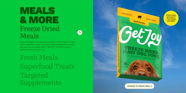 Radically Better Nutrition | Get Joy Food - Landing design inspiration