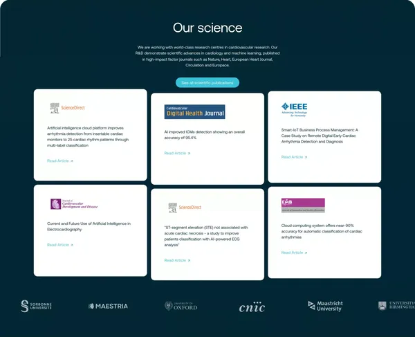Idoven | AI-powered Cardiovascular Care - Landing design inspiration