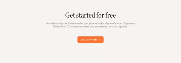 Clay - Be more thoughtful with the people in your network. - Landing design inspiration