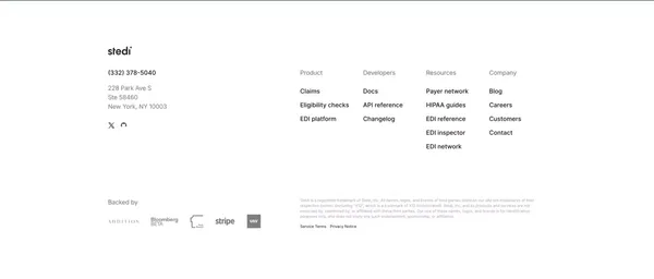 Stedi - The only API-first clearinghouse - Landing design inspiration