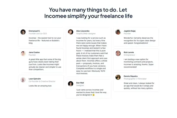 Incomee - Boost up your business with ease - Landing design inspiration