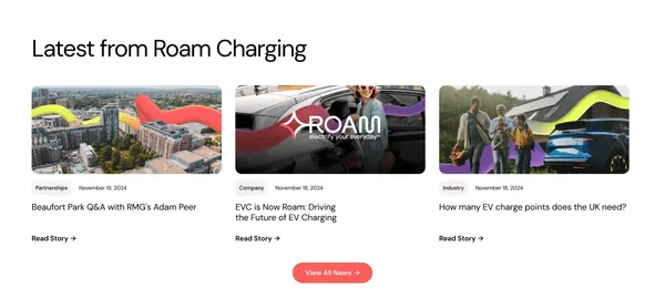 Roam Charging - Landing design inspiration