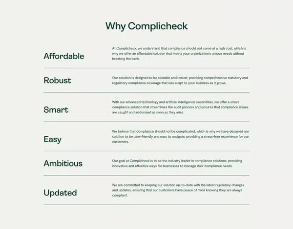 Complicheck - India's leading compliance solution - Landing design inspiration