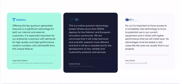 Quside – QRNGs for advanced solutions - Landing design inspiration