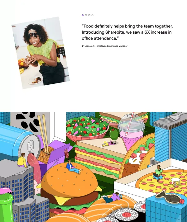 Sharebite | Mission Driven Meals - Landing design inspiration