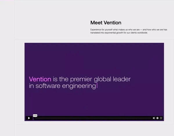 Software Development Company | Vention - Landing design inspiration