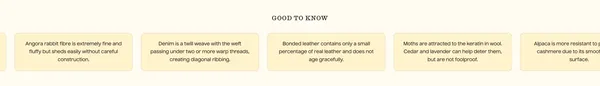 How It Wears · Materials Care & Composition Guide - Landing design inspiration