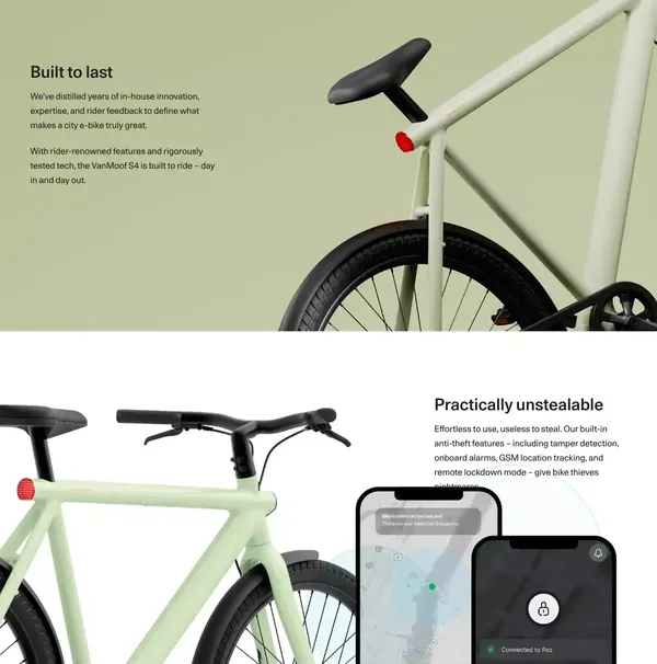 VanMoof S4 | VanMoof - Landing design inspiration