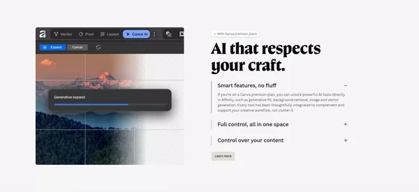 Affinity | Professional Creative Software, Free for Everyone - Landing design inspiration