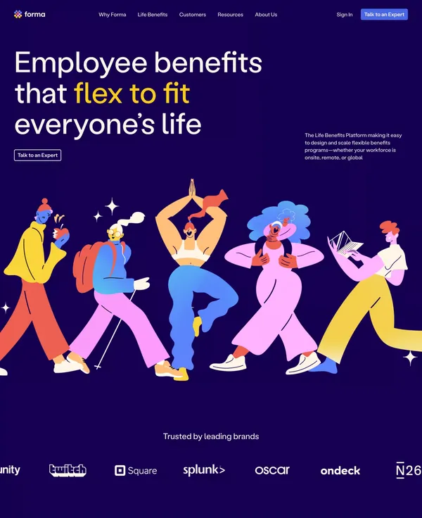 Forma | Employee benefits that flex to fit everyone’s life - Landing design inspiration