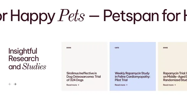 Rapamycin for Cats and Dogs: Prescription Pet Longevity Solutions for a Healthier, Longer Life - Landing design inspiration