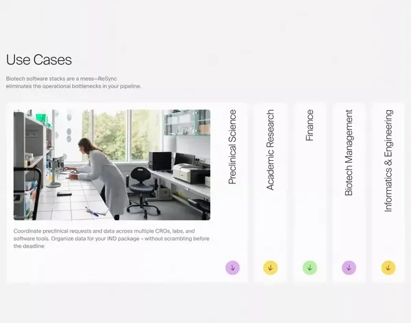 ReSync Bio — Your single source of truth for preclinical operations - Landing design inspiration