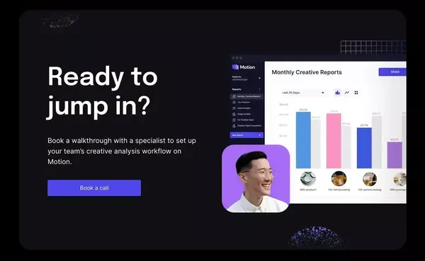 Motion: Performance Creative Hub for Marketing teams - Landing design inspiration