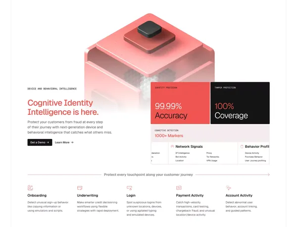 Oscilar - Risk Intelligence Decoded - Landing design inspiration