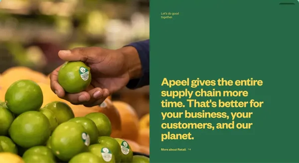 Apeel | Food Gone Good - Landing design inspiration