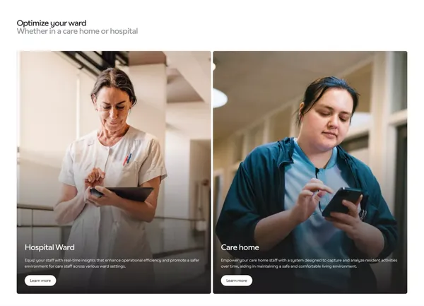 Teton - Advanced Patient Monitoring - Landing design inspiration