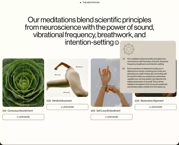 Quantum Body - A New Dimension of Wellness - Landing design inspiration
