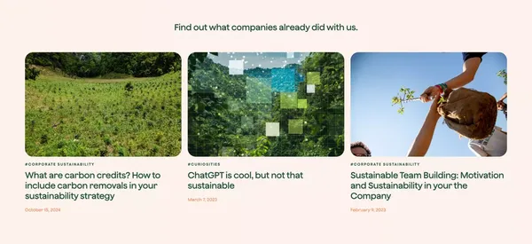 Sustainable and environmental projects for Corporations and Privates | zeroCO2 - Landing design inspiration