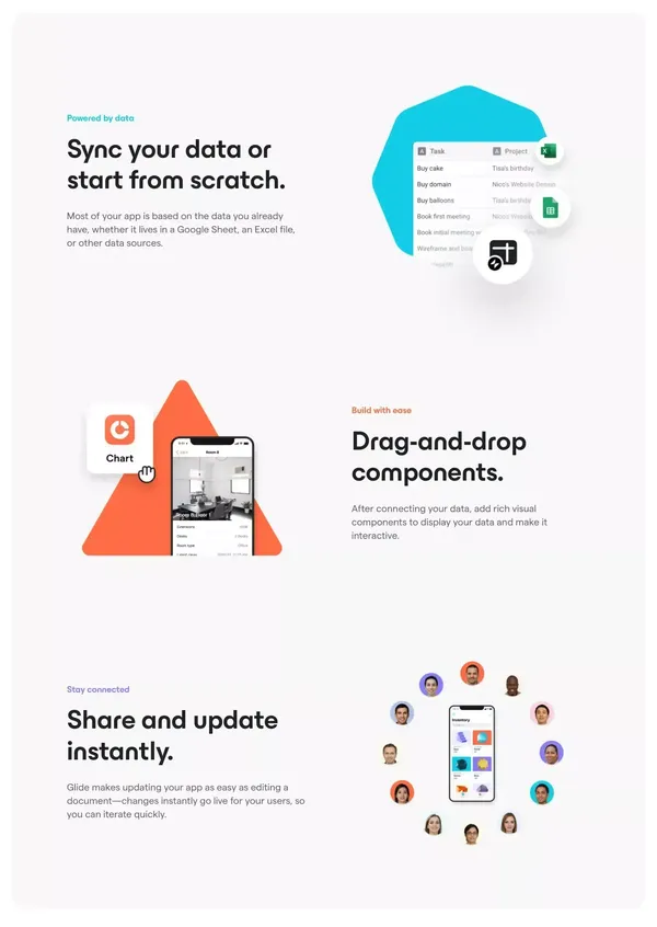 Glide – Create apps & websites without code. - Landing design inspiration