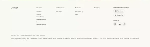 Origin - Let's Talk Money - Landing design inspiration