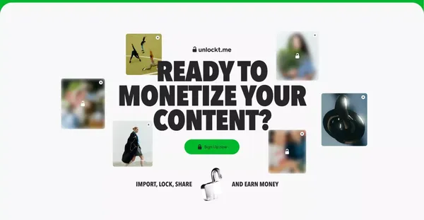 Send a file, they’ll pay to unlock it! - Landing design inspiration