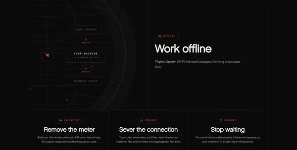 Rig - Local-First AI Coding Assistant - Landing design inspiration