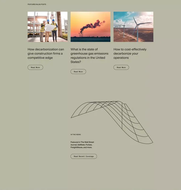 Gravity Climate - Landing design inspiration