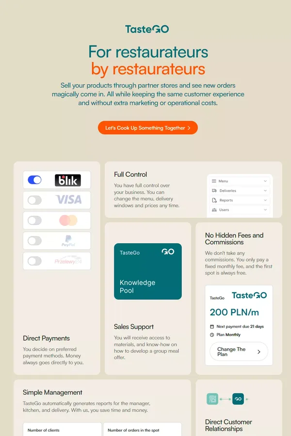 TasteGo - Landing design inspiration