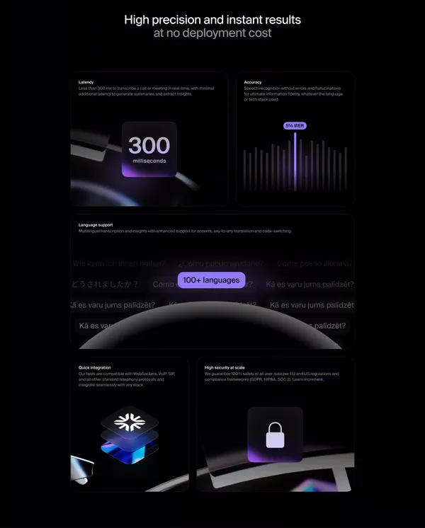 Gladia I Audio Transcription API - Landing design inspiration