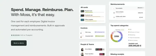 Moss: The all-in-one spend management platform - Landing design inspiration