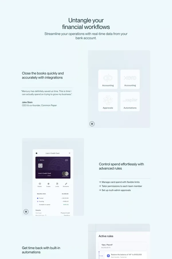 Online Business Banking For Startups & Personal Banking | Mercury - Landing design inspiration