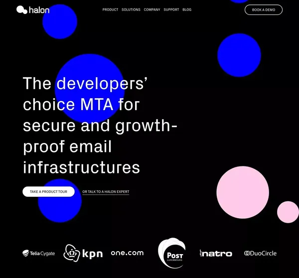 Halon: the secure, modern and growth-proof MTA (mail transfer agent) - Landing design inspiration
