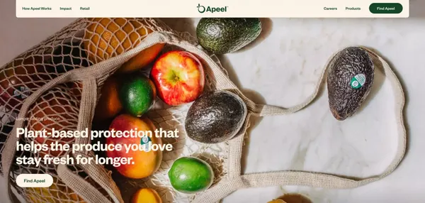 Apeel | Food Gone Good - Landing design inspiration