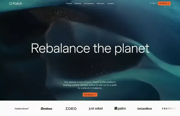 Patch | The platform that powers climate action - Landing design inspiration