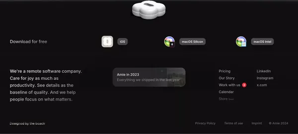 Amie - Landing design inspiration
