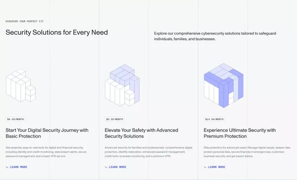 Dteckt | Your digital freedom secured - Landing design inspiration