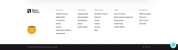 Basis Theory: Built to Keep Customers Transacting - Landing design inspiration