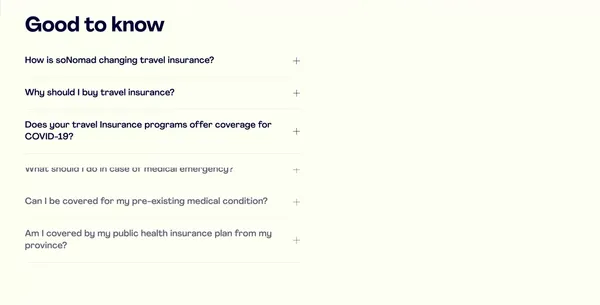 Travel Insurance | Medical Insurance | soNomad. - Landing design inspiration
