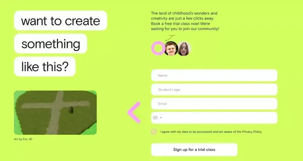 Online platform for digital skills | Kodland Home - Landing design inspiration