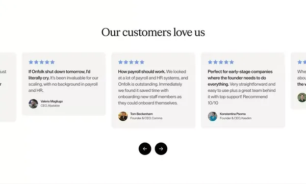 Onfolk · All-in-one Payroll & HR - Landing design inspiration