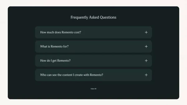 Remento: Capture family stories - Landing design inspiration