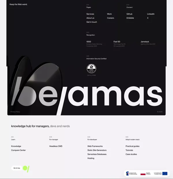 Bejamas: Building better websites - Landing design inspiration
