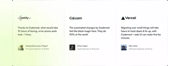 Codemod - Landing design inspiration