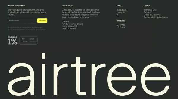 Airtree - Landing design inspiration