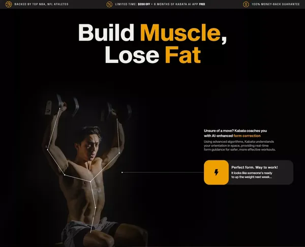 Kabata | The World's First AI-Powered Dumbbells - Landing design inspiration