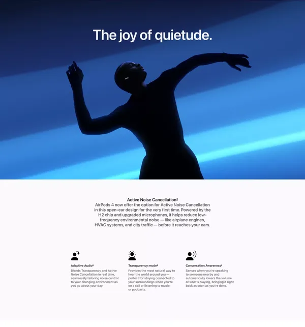 AirPods 4 - Apple - Landing design inspiration