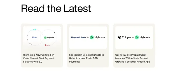 Highnote | Most Modern Card Issuer Processor and Program Management Platform - Landing design inspiration
